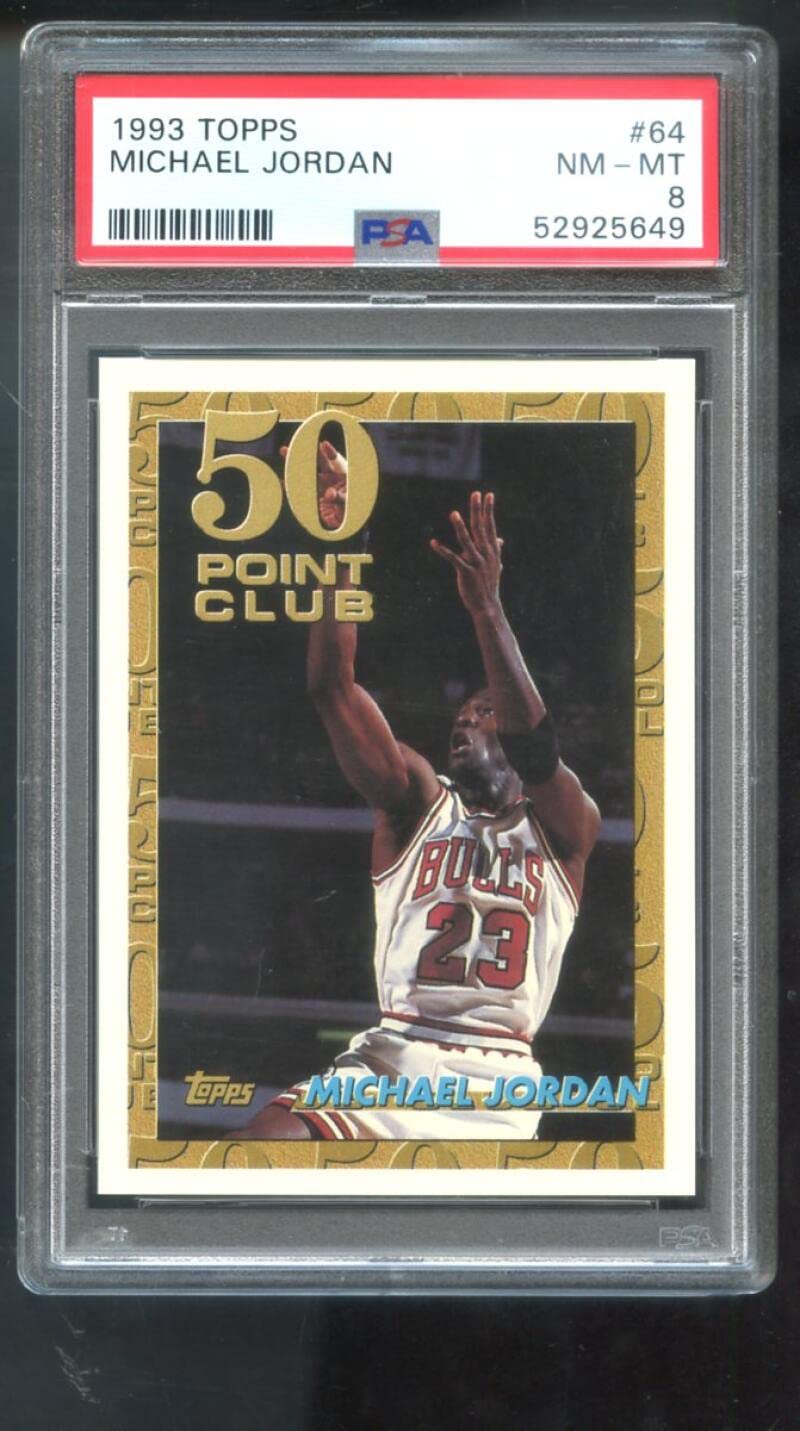 Amazon.com: 1993-94 Topps #64 Michael Jordan PSA 8 Graded Basketball Card  50 Point Club NBA 1993 1994 Chicago Bulls : Collectibles & Fine Art
