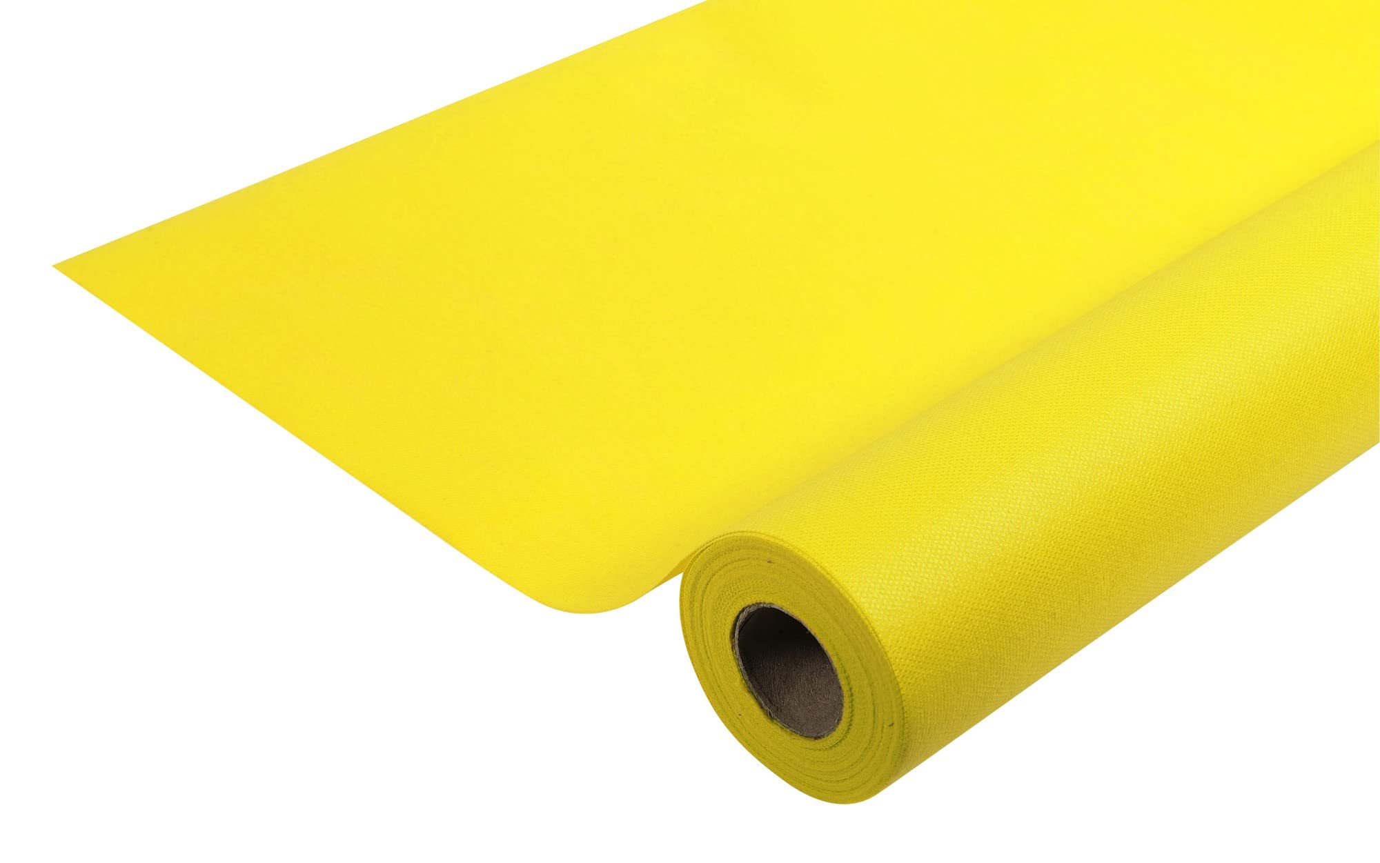 Disposable spun bound non-woven tablecloth - Roll 50 M long X 1.20 M wide - Ripstop, water-repellent and wipe able fabric - yellow