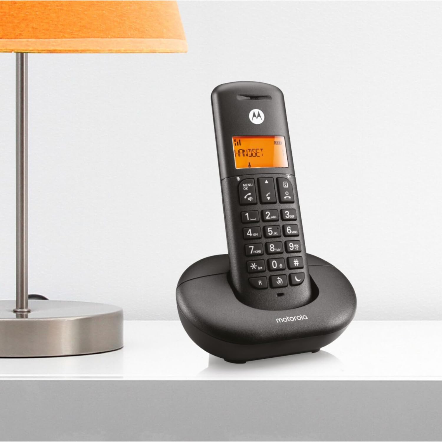 Motorola Voice - E201 Digitales Schnurlostelefon, Anrufüberwachung, Fernzugriff, Bitte-Nicht-stören-Taste, Freisprecheinrichtung, Schwarz