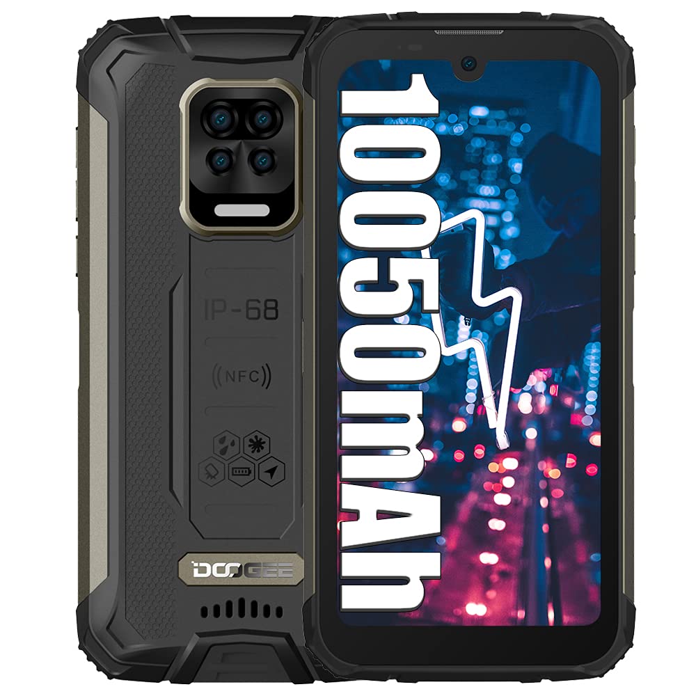 DOOGEE S59 Pro (4GB+128GB) Unlocked Rugged Smartphone, 10050mAh Battery P22 Octa-core Android 10 Rugged Phone, 16MP Four Rear Camera + 16MP Front Camera, 5.7" HD+ Screen IP68 Waterproof Smartphone