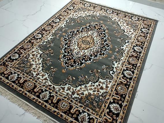 Image of Soft Washable Beautiful Acrylic Rugs for Home Decor Living Room 6x8 feet (180 x 235 CM) Grey
