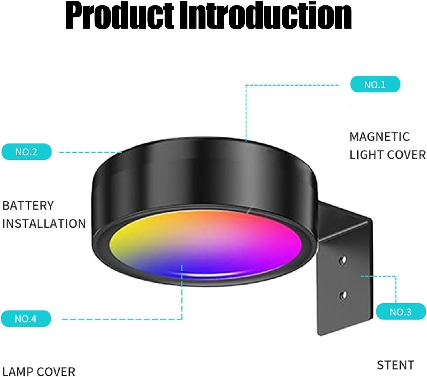 Bezprzewodowe lampki do zdjęć na ścianę, bez wiercenia, na baterie, magnetyczne światło LED z 13 kolorami RGB, regulowana jasność, zdalne sterowanie timerem, czarne, zestaw 3 szt