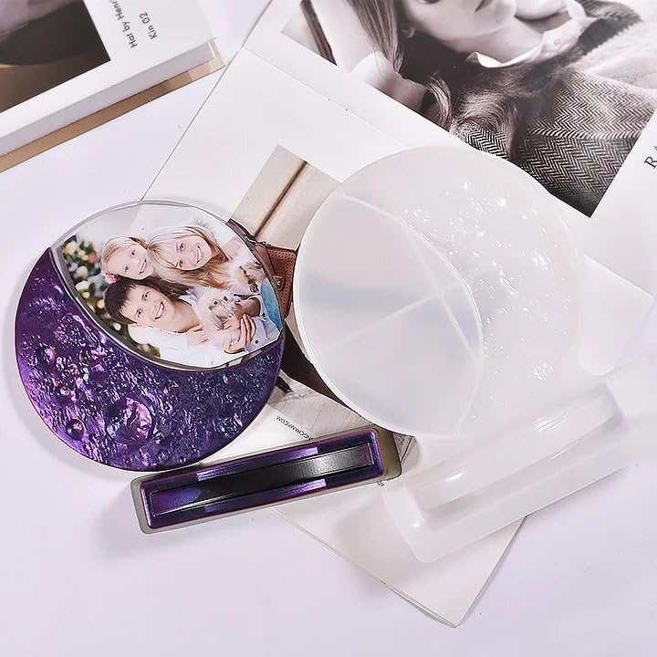 Image of Moon Photo Frame Silicone Mold - Lunar Phase Resin Art Mold for DIY Picture Frames, Unique Gifts & Home Decor - Reusable Epoxy Resin Mold