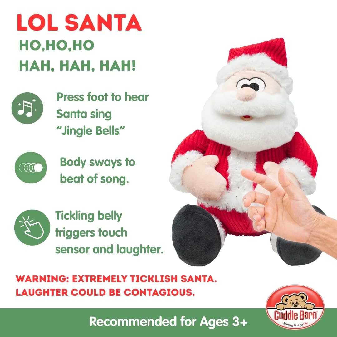 Amazon.com: Cuddle Barn - LOL Santa! Tickle My Tummy Plush