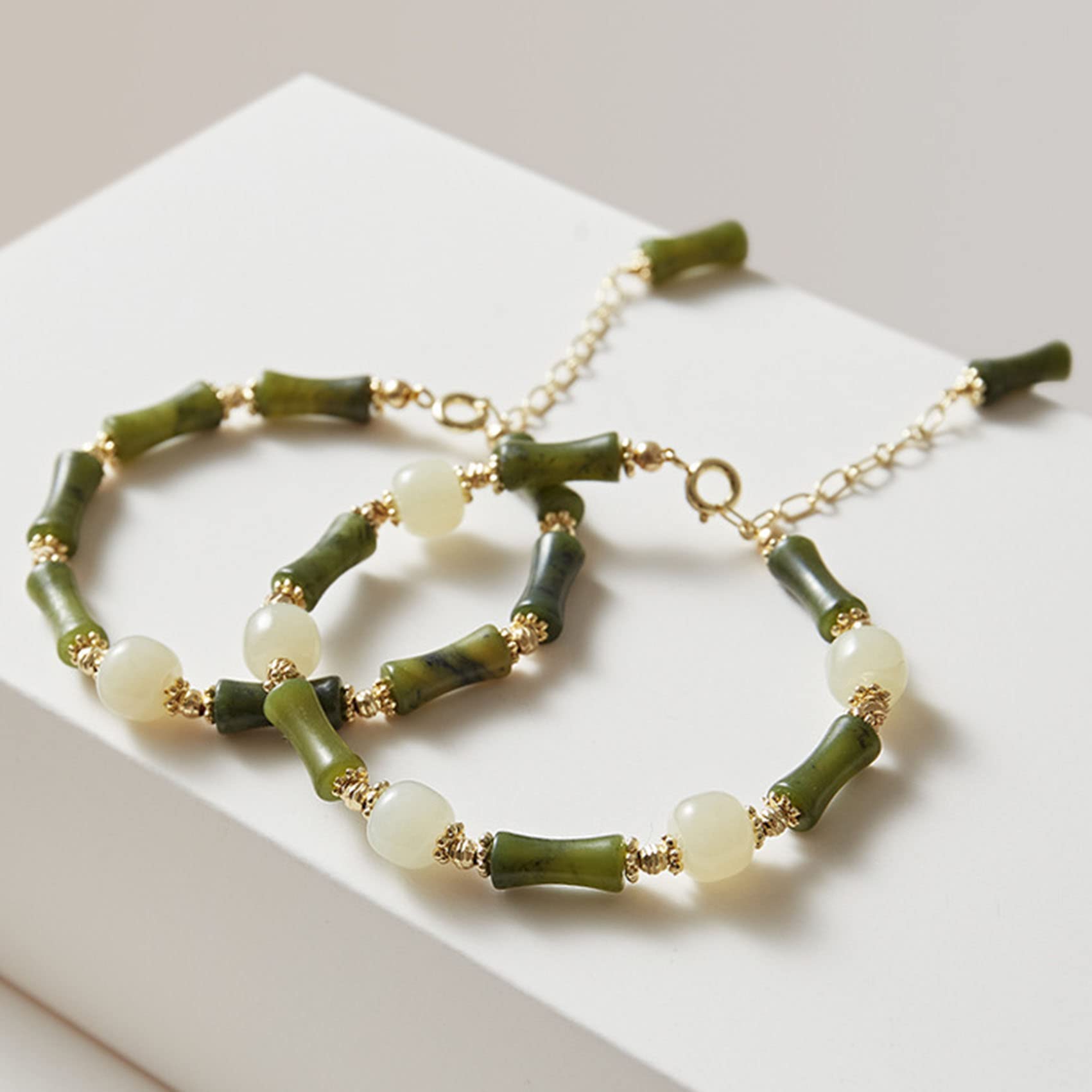 Amazon.com: WCOCOW Feng Shui Bracelet Bamboo Hetian Jade Bracelet