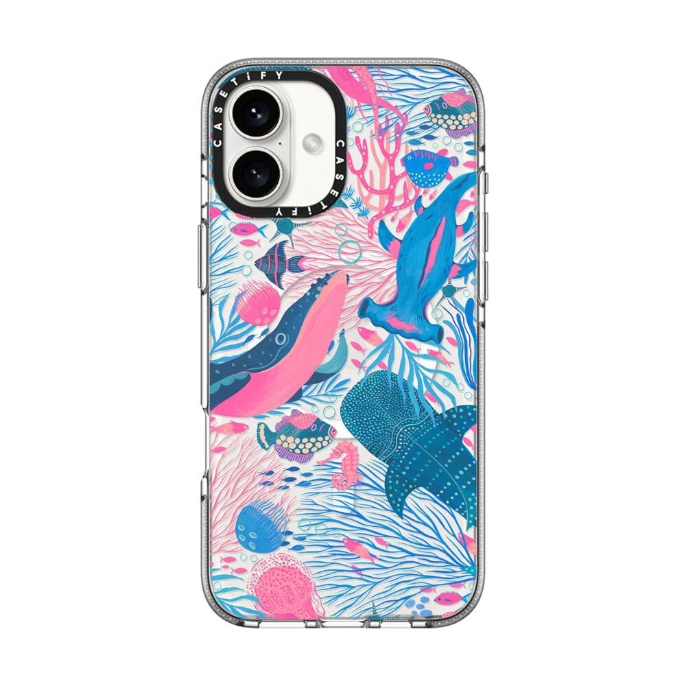 CASETiFY Clear iPhone 16 Plus Case [Not Yellowing / 6.6 ft. 3X Military Grade Drop Protection/Magsafe] - Under The Sea - Clear