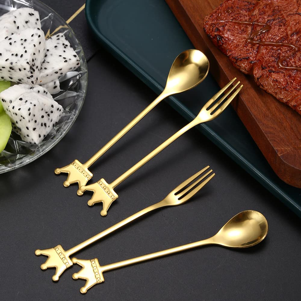 Set 18 Cucchiaini Da Caffè In Acciaio Inox 18/10 – Finitura Oro, Lavabili In Lavastoviglie, 13,5 Cm - 4