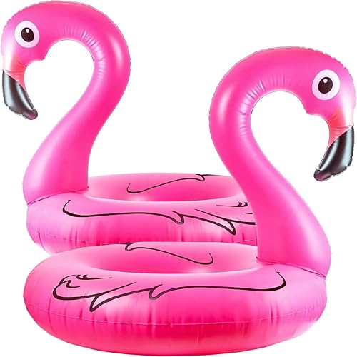Miniatura 1 de GiftExpress Flotador inflable para piscina de flamenco, de 48 pulgadas, juguetes de fiesta de natación, flotantes de playa, piscina de verano para