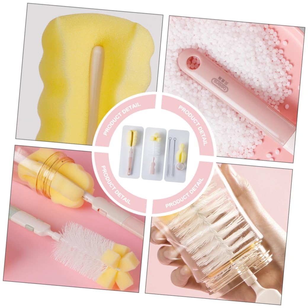 3 Set Spazzole per Bottiglie Scovolino per Pannolini Completa per Bottiglie Ppsu e Design Ergonomico e Resistente per Uso