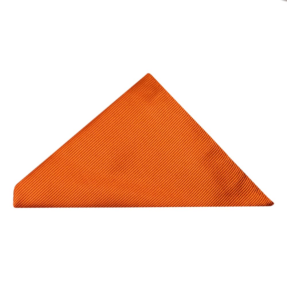Ties R Us Men's Orange Wedding 100% Silk Twill Pocket Square Handkerchief 21 Colour Options (Orange)