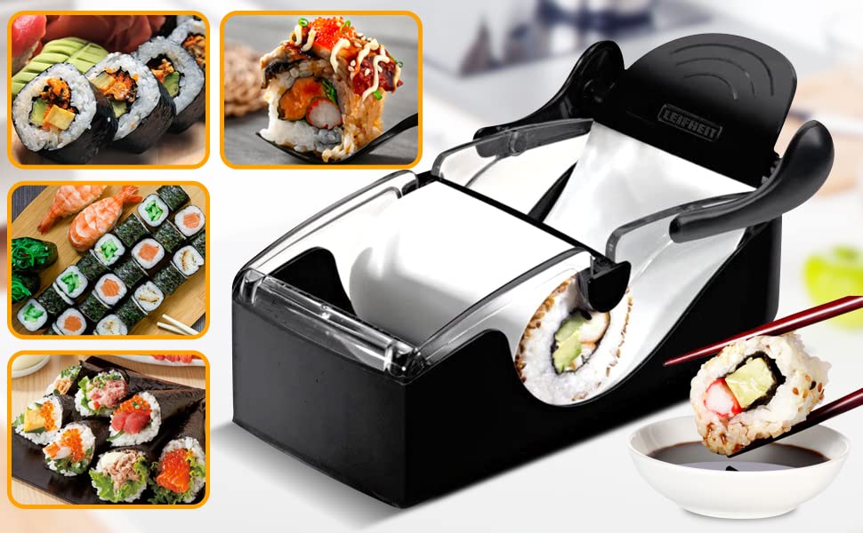 Dravizon Sushi Roll Maker DIY Rice Roller Mold Perfect Cutter Easy Sushi Making Machine Sushi Roller Maker Kitchen Gadget