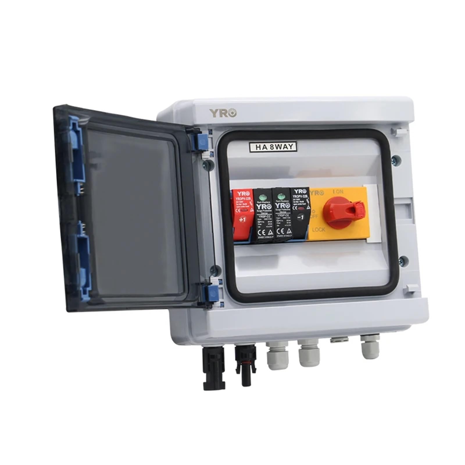 GVBAEPIEO 1 in Out Solar PV Combiner Box 1000V DC String Lightning Protection Fuse MCB SPD Waterproof IP65