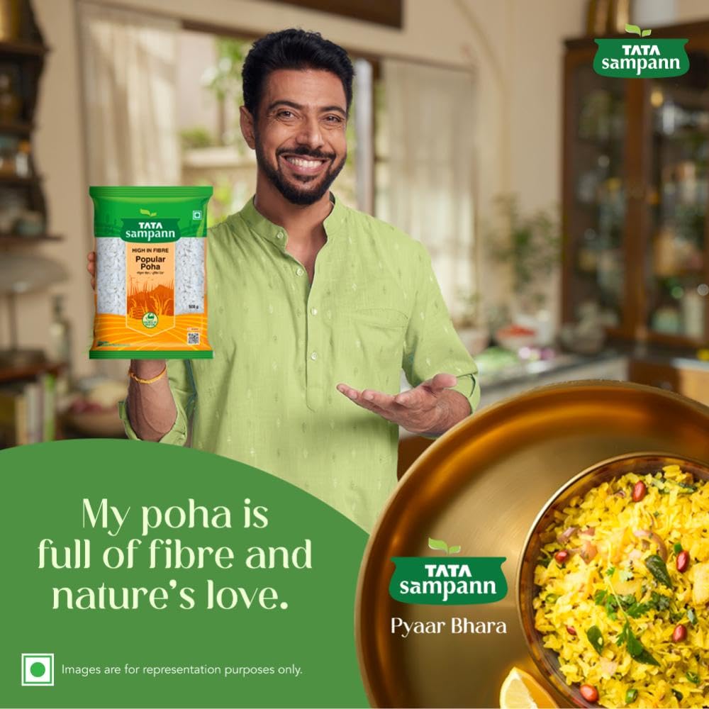 Tata Sampann, High in Fibre Popular Poha(Thick), 500g - Image 2 thumbnail