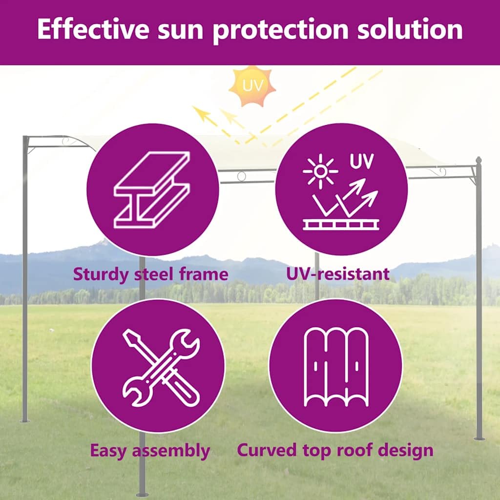 vidaXL Chapiteau Tissu Blanc Crème Tonnelle de Jardin Tente Pavillon de Jardin