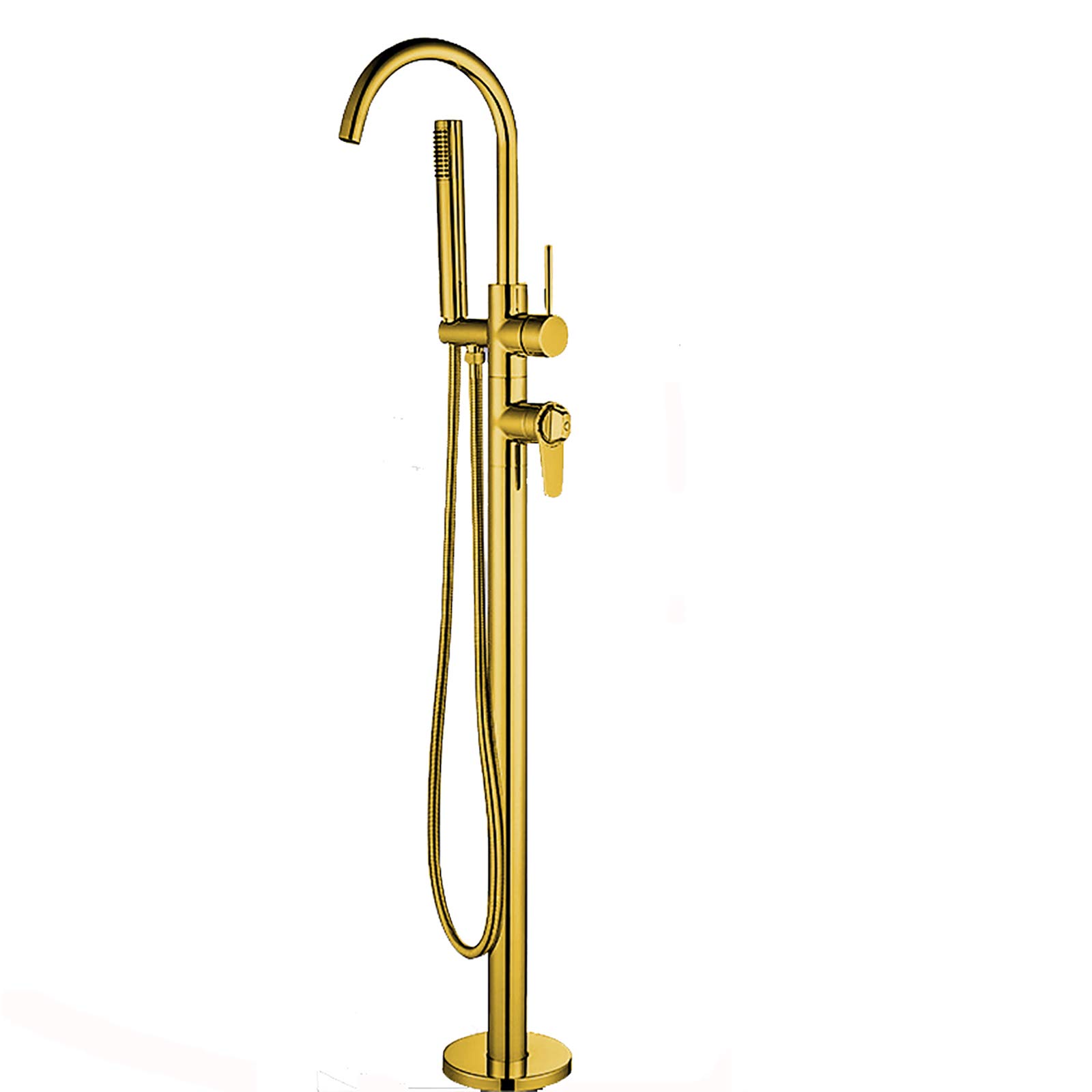 Robinet de baignoire sur pied en laiton finition or et noir chic