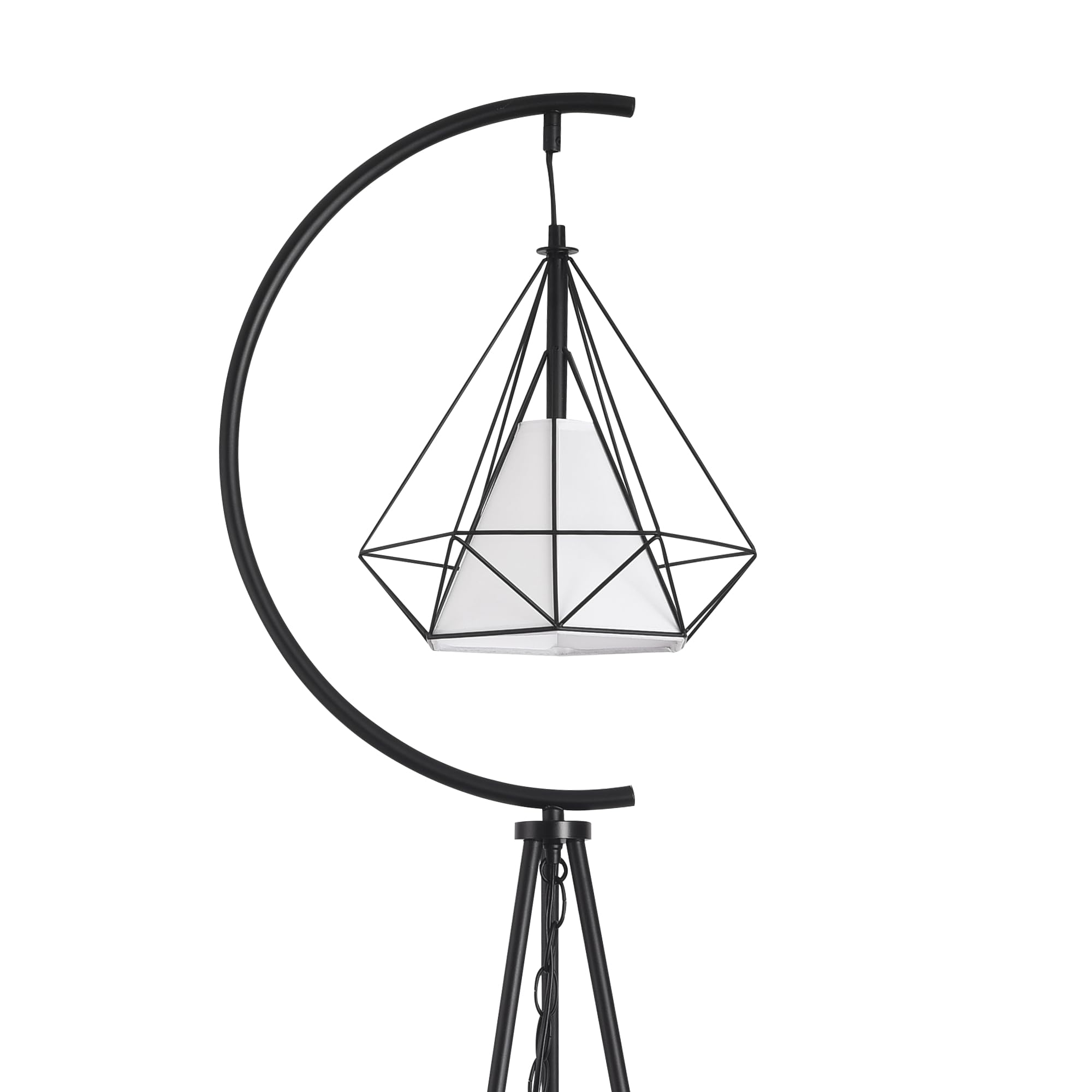 lux.pro Ponadczasowy design lampa stojąca nowoczesna elegancka lampa statywowa do salonu sypialnia z przełącznikiem nożnym E27 60 W metal poliester wysokość 171 cm czarny biały