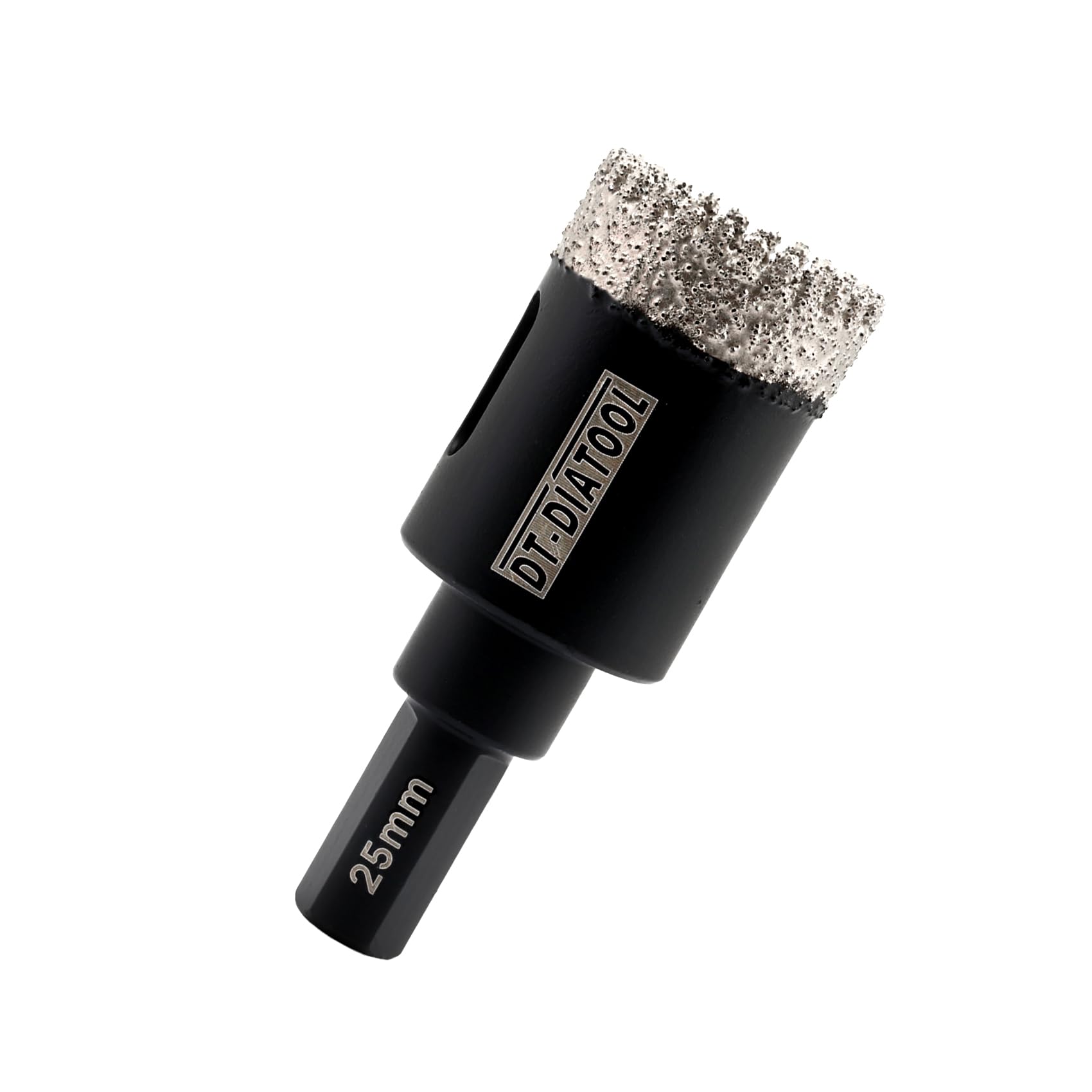 DT-DIATOOL Diamond Core Drill Bit 25mm, Diamond Hole Saw with Triangle Shank for Porcelain Tile Ceramic Tile Marble Granite