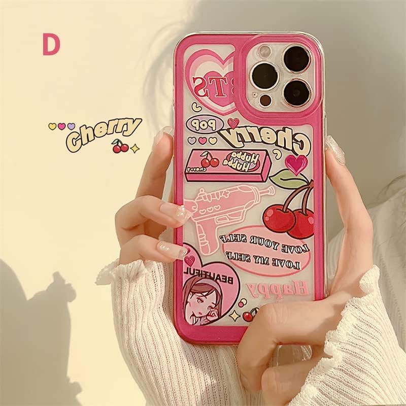 Miniatura 2 de Funda estética para teléfono Y2k Anime para mujer, compatible con iPhone 14 Pro Max (D, iPhone 13)