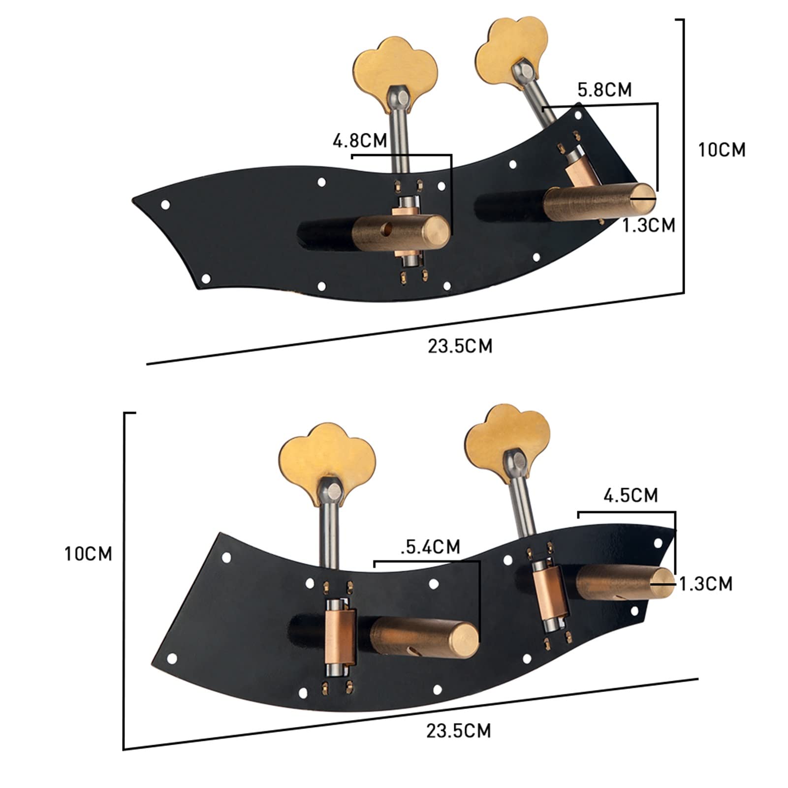 Meccanico accordatore Abbaviato Double Bass Dual Tuning Tuner Tuner Tester Machine Testa 2 Sinistra 2 Destra Per 4/4 3/4 Accessori Per Violino Doppio Basso