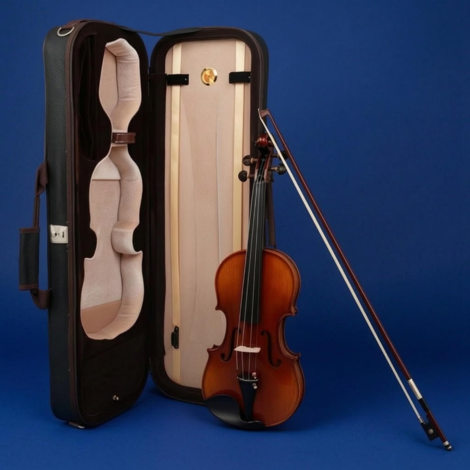 Gralara Estuche Violín con Higrómetro Ligero Funda Antigolpes para Músicos, Viajes, Ensayos