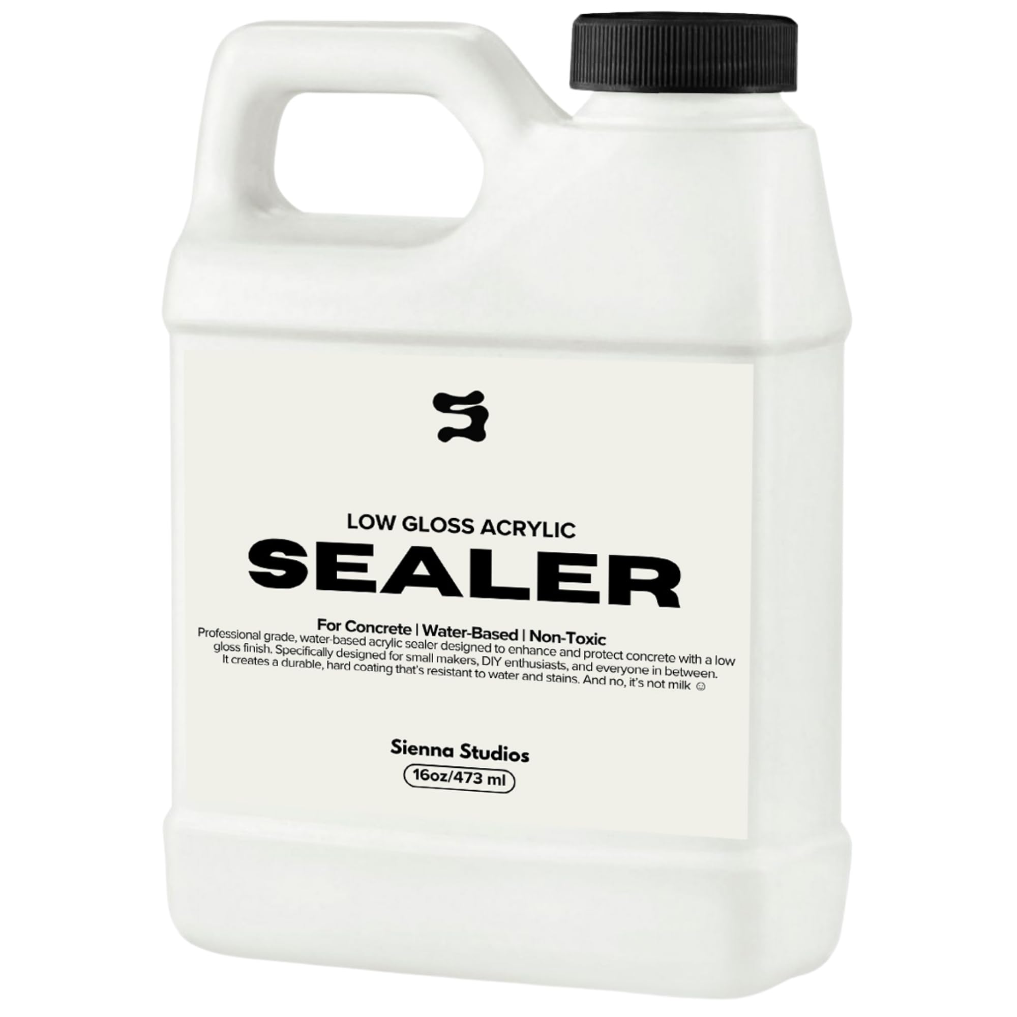 Acrylic Sealer for Concrete & Cement Crafts – Low Gloss, Non-Toxic, Water Resistant, Food Safe – Compatible with Jesmonite – 16 oz
