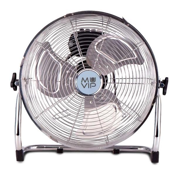Ventilador de suelo industrial (100 W, 3 velocidades), color plateado