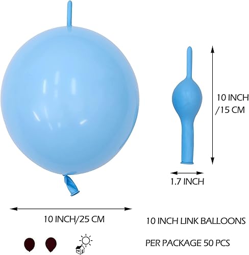 Miniatura 2 de IN-JOOYAA Globo de enlace rosa bebé de 10 pulgadas, 50 globos de enlace rápido para decoración de fiestas