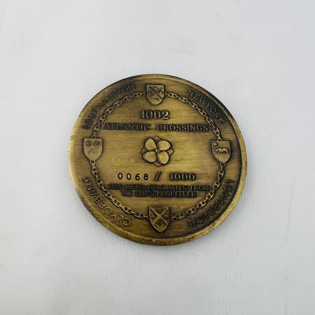 客船クイーンメリー号 引退記念コイン イギリス スクリュープロペラを鋳造 クイーン・メリー２北九州