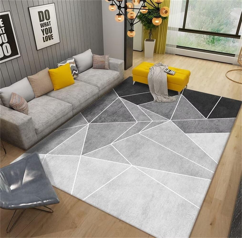 Tapis de chambre fille fin grand format 200x300 cm tapis gris