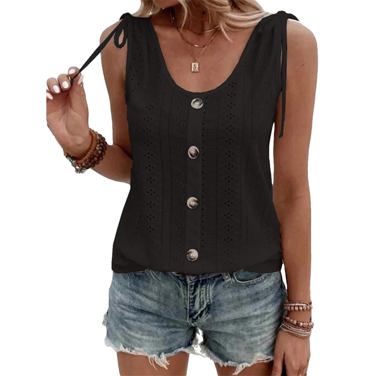 Womens Fashion Oversized Sleeveless Vest Tank Tops Summer Holiday Beach Casual T-Shirt Black XXXL