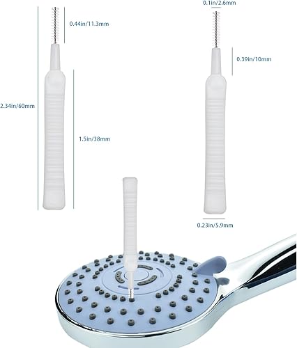 Miniatura 5 de LIEUDAGE Cepillo limpiador de cabezal de ducha antiescalada, blanco, mango de plástico, ideal para limpiar espacios pequeños, joyas, áreas de
