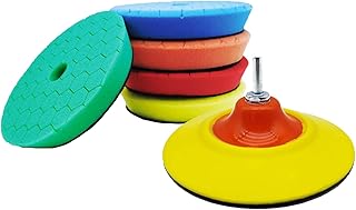Buffing Polishing Pads, VOLSIVE 6Pcs 6 Inch Backing Plate Compound Buffing Sponge Pads Cutting Polishing Pad Kit for Car Buffer Polisher Compounding, Polishing, and Waxing, Attachment for Drill