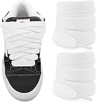 Cadarços Fat para Vans Knu Skool Classic Skate Shoes, 5/20.3 cm (15 mm) Largo Algodão Grosso Grande Atacadores de Substituição