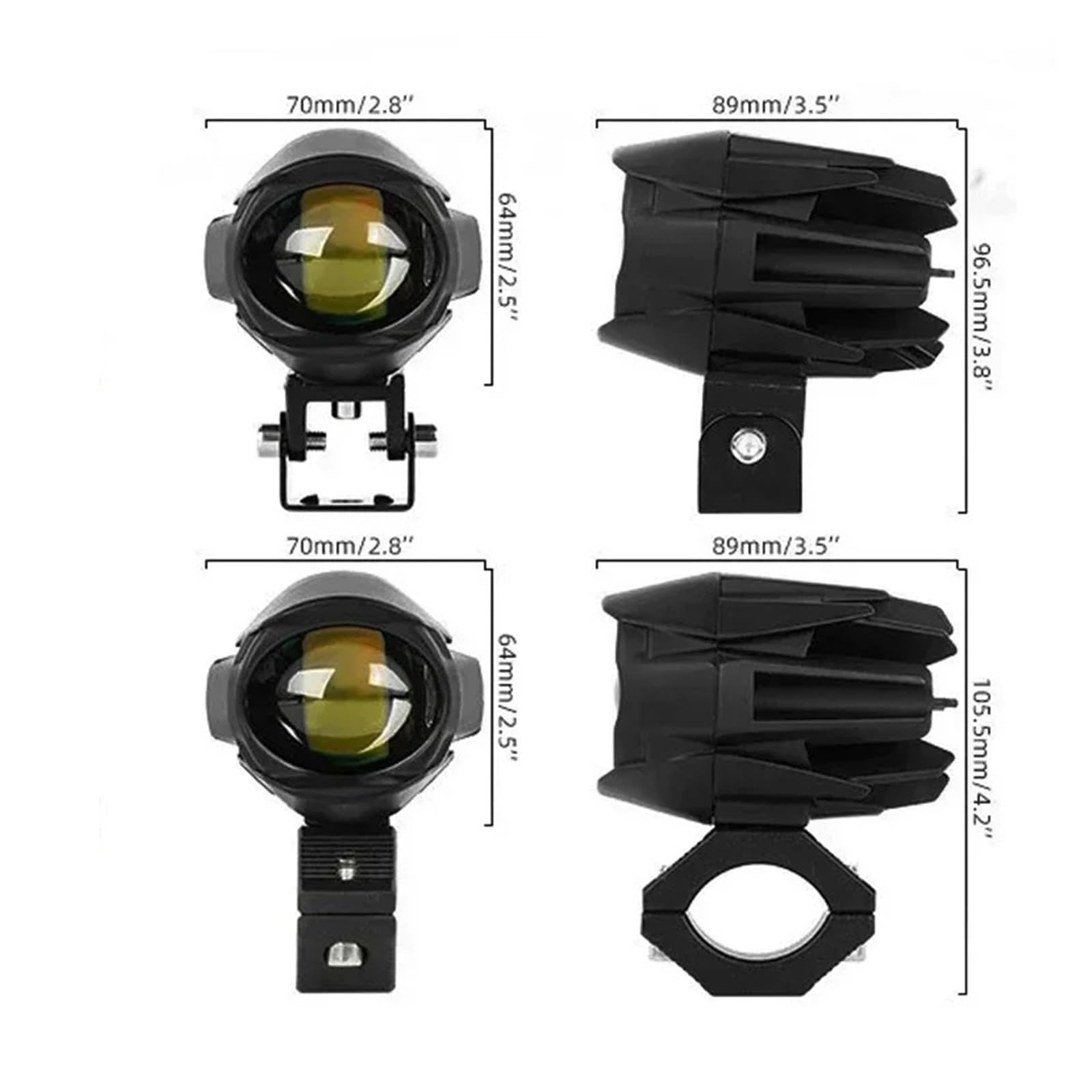 Motocicleta Antiniebla Foco LED para Motocicleta, Faro Antiniebla De Dos Colores, Luz De Conducción, Accesorios Auxiliares para Motocicletas, Faros Antiniebla