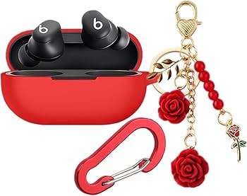 Amazon | Beats Solo Buds用ケース フラワーキーホルダー付きケース