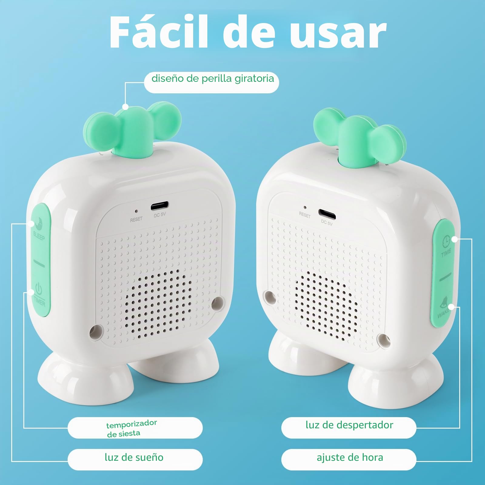 Reloj despertador para niños, reloj de crecimiento con luz roja verde, temporizador de siesta, entrenador de sueño para niños pequeños (azul)