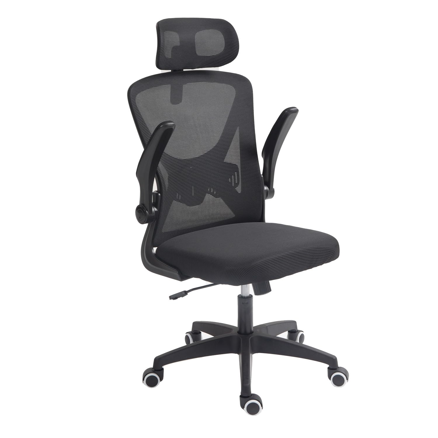 Panana Mesh Back Office Chair High Back Computer Desk Chair Flip-up Armrest Ergonomic Executive Chair (Black)