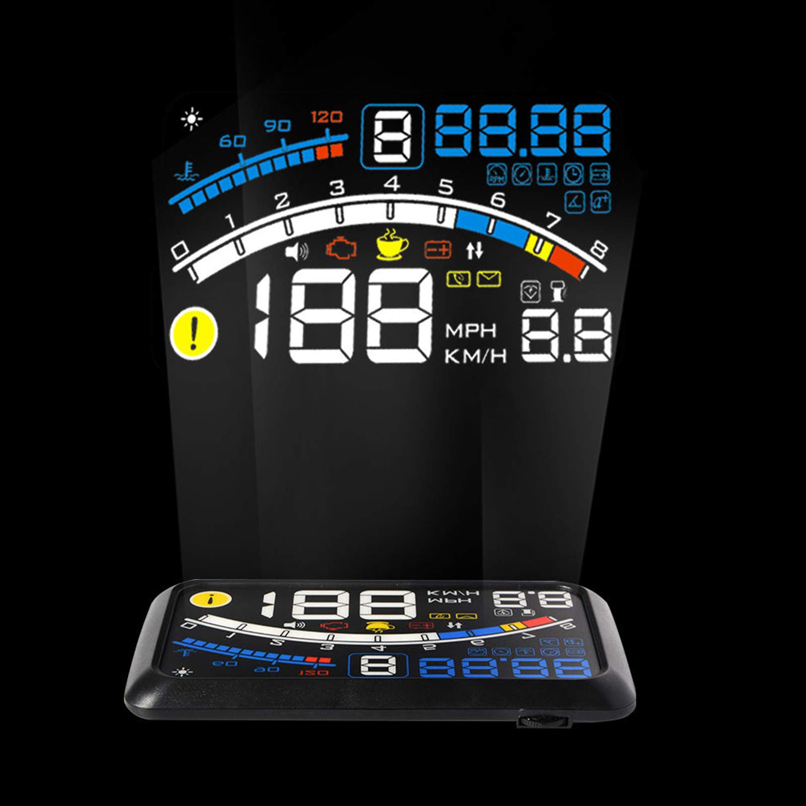 Proiettore per Auto Headup Display Set OBD2 HUD Parabrezza E4 Dati di Guida Universali Schermo a Colori Elettrico 5,5 Pollici