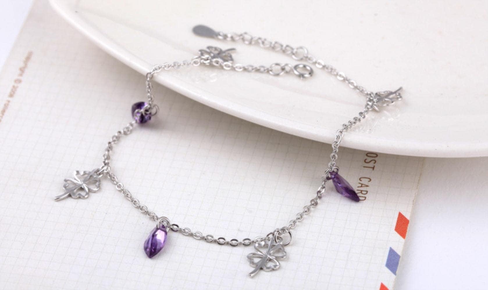 cavigliera Cavigliera per piede Cavigliera in argento sterling 925 da donna Catena per cavigliera per gioielli Pulseras per piede da donna