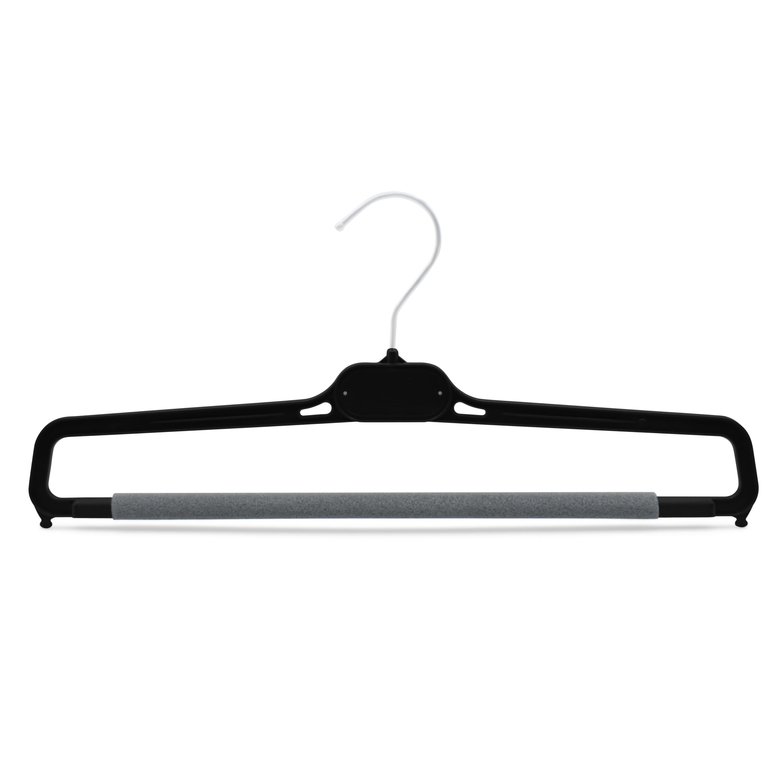 Kiroplast Perchas para Pantalones Perchas de Plástico Antideslizantes para Ahorrar Espacio 38cm (100, Negro)