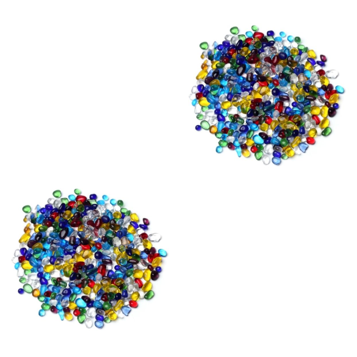 Cabilock 2pcs Glass Gravel Decor Fillers 3-5mm Glazed Stones Aquarium Decoration Fish Tank Ornament Stone Decor