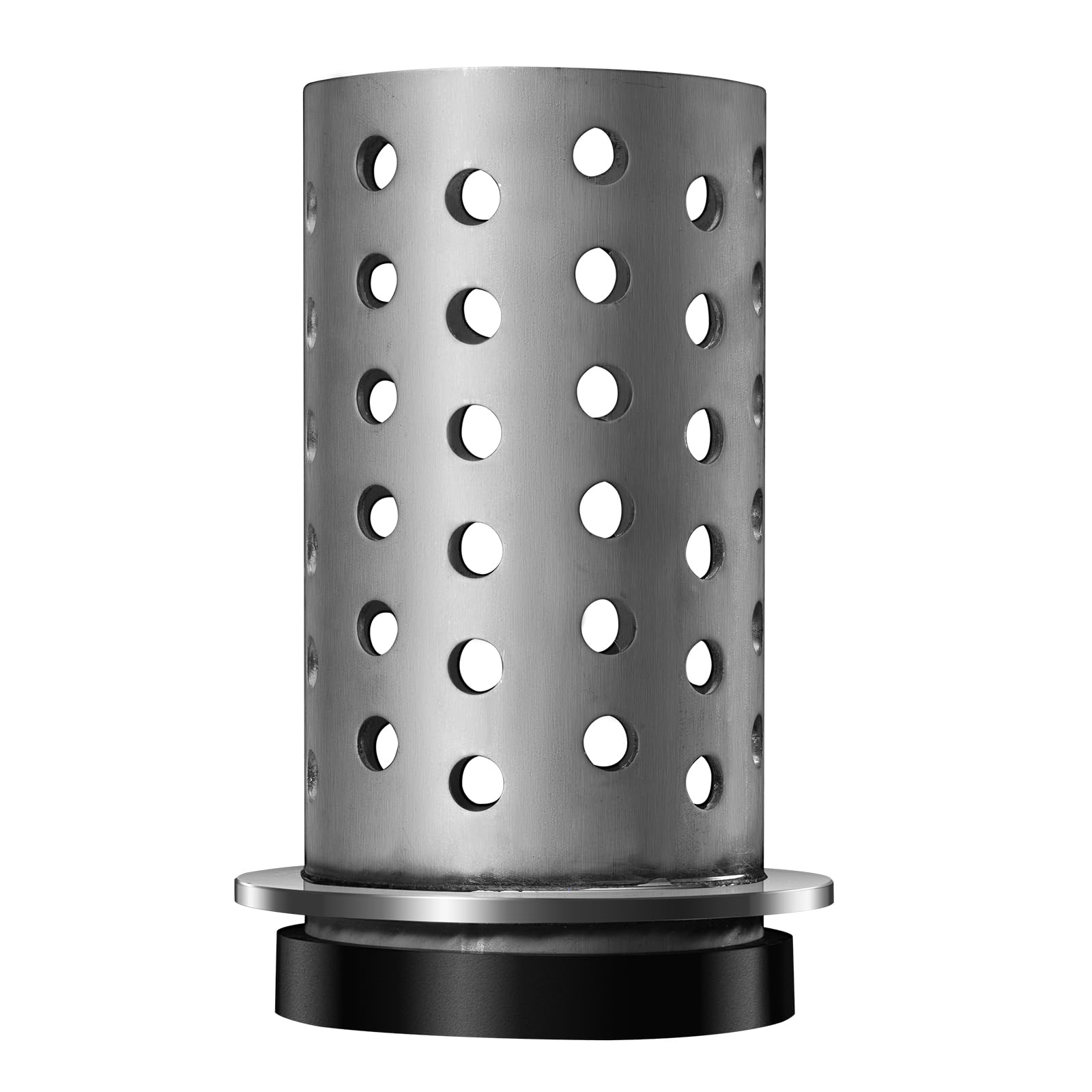 DZQ Perforated Casting Flask Vacuum Casting Stainless Steel Wall Flanged with Rubber Sprue Base(4" x 7")