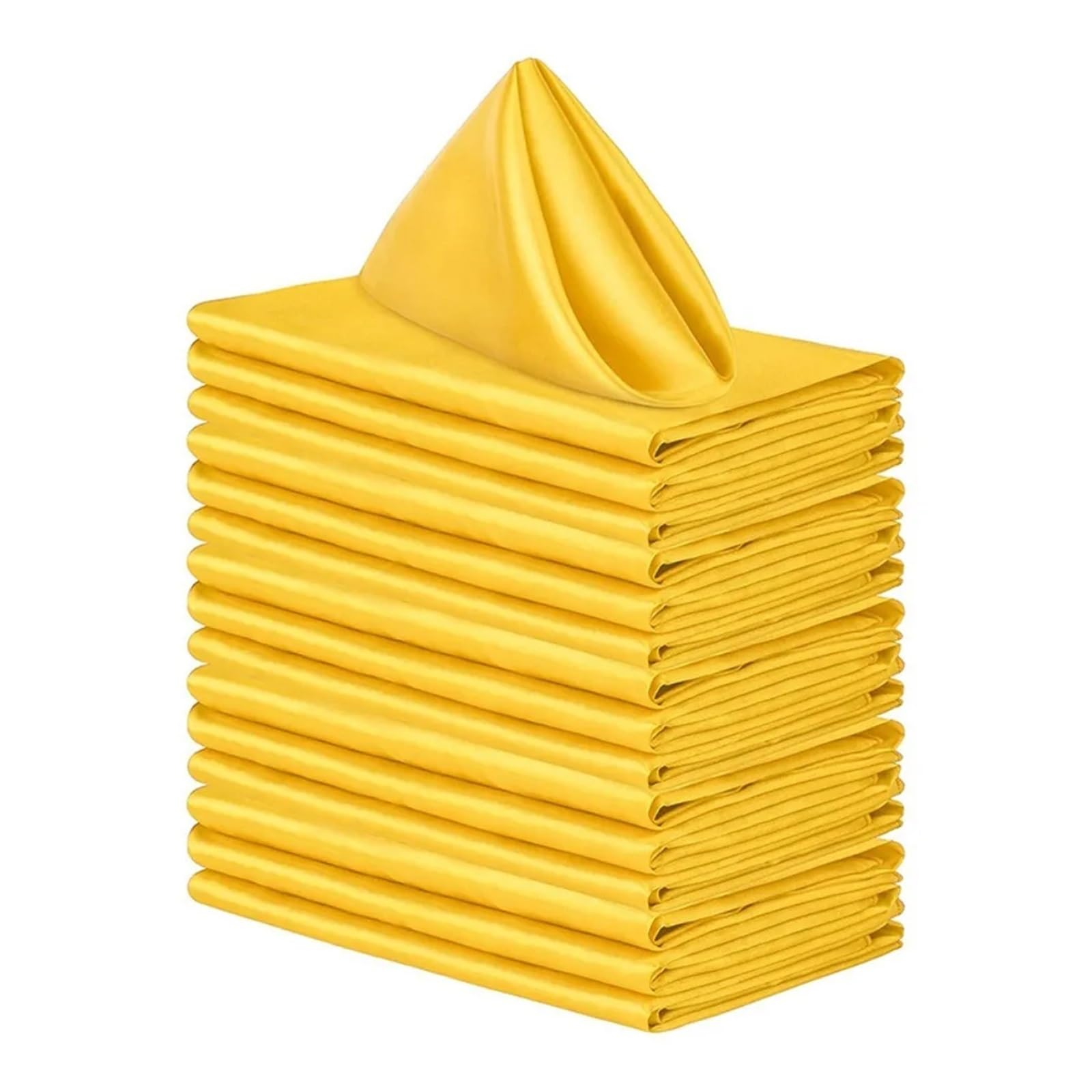 Satin Dinner Napkins 10pcs 30x30cm Satin Napkin Soft Washable Dinner Napkins Reusable Table Event(Yellow)