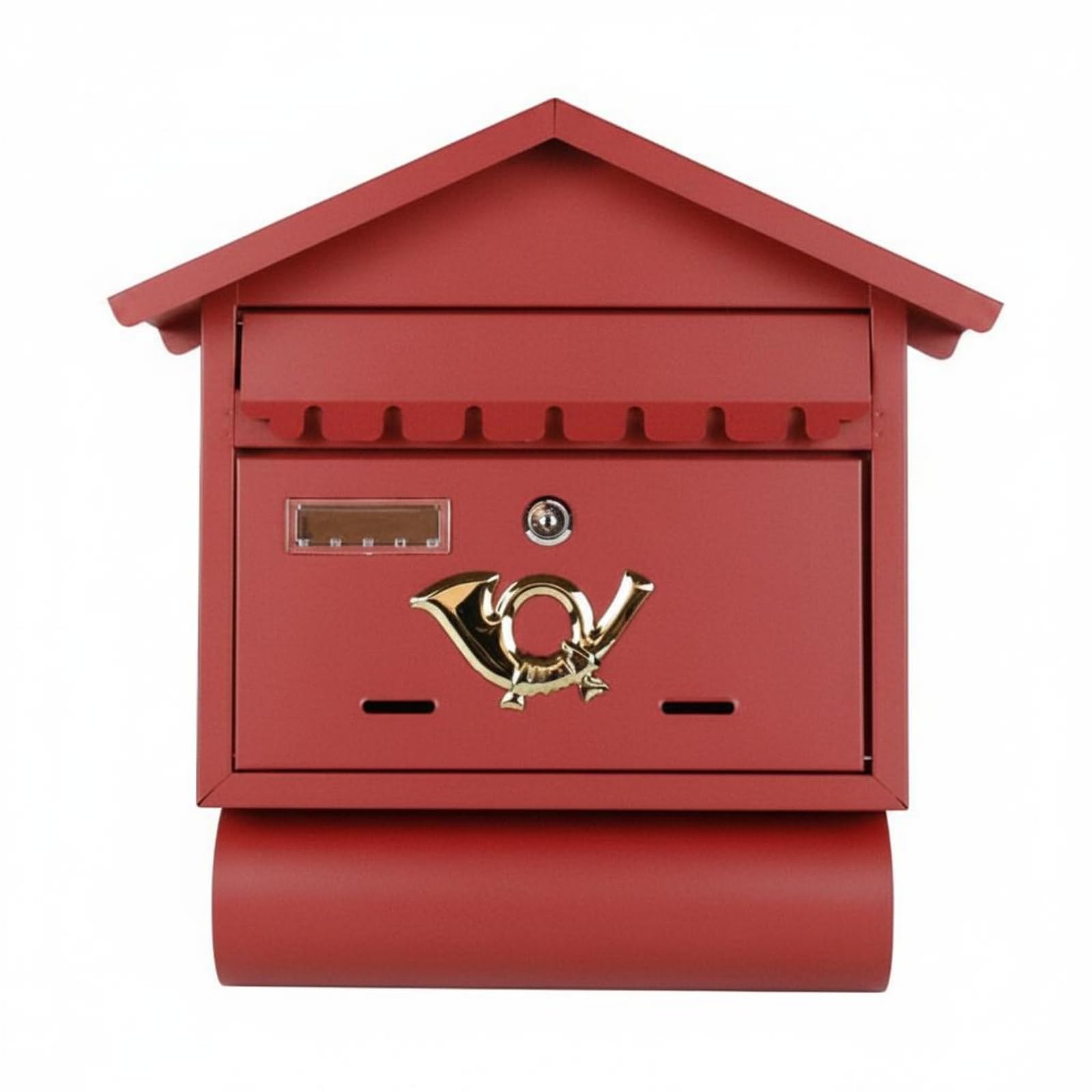 Lockable Wall Mounted Mailbox Secure Wall-Mounted Mailbox Weather-Resistant Metal Mail Box Powder-Coated for Homeowners, Apartment Building, Front Porch, Red-image-37