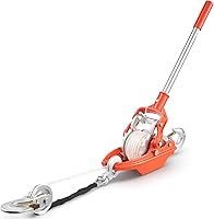 Vista 28 de VEVOR Extractor de cuerda de 3/4 Toneladas (1,653 lbs) de capacidad de tracción, con 30.5 m de cuerda de 1.5 cm de diámetro, 2 ganchos, cabrestante