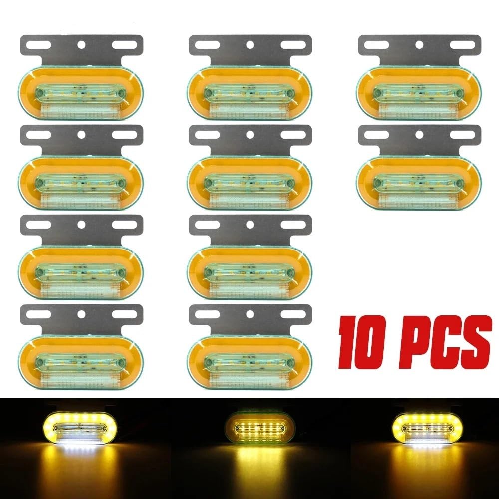 10 sztuk 12V 24V 24 boczne światła obrysowe samochodu zewnętrzne tylne światło ostrzegawcze lampka kontrolna sygnału 3 tryby ciężarówka przyczepa łódź(12V)