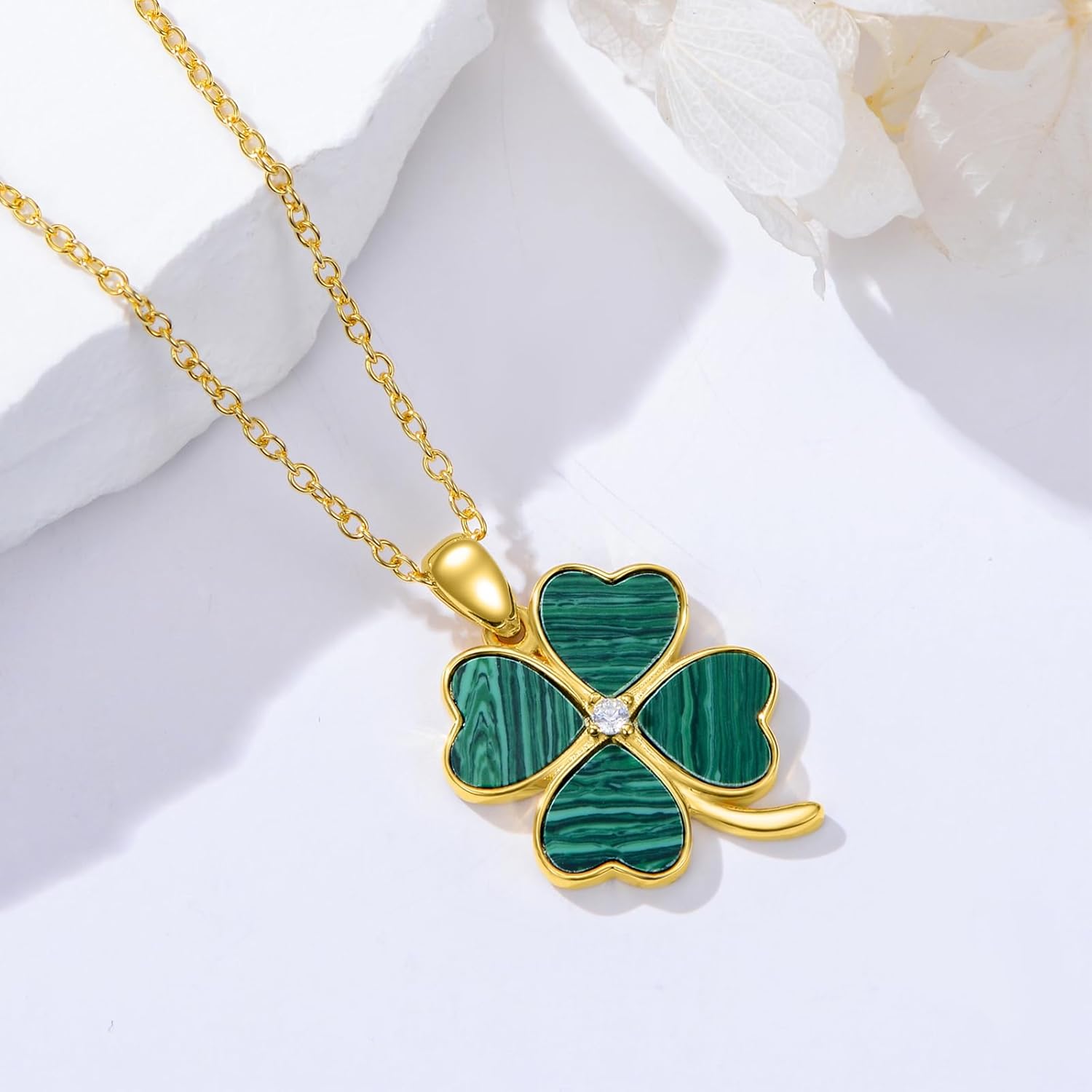 4 Leaf Clover Necklace for Women 925 Sterling Silver Gold Shamrock Pendant Celtic Irish Jewelry St Patricks Day Gifts - Image 2