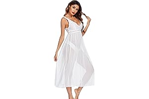 Enchanting Sheer Lace Nightdress for Women