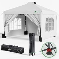 VOUNOT® Gazebo 3x3m Pieghevole con 4 Parti Laterali Rimovibili