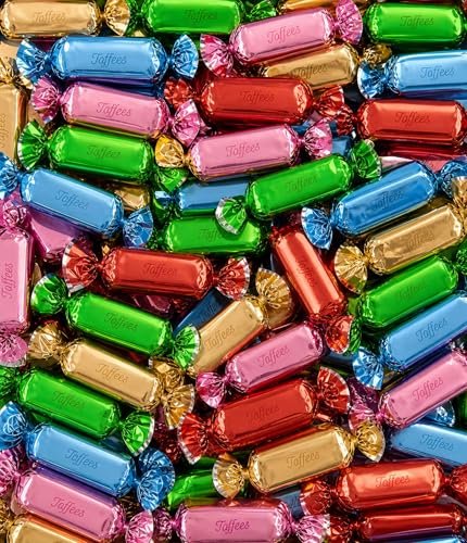 Assorted Toffee Candy - 2 lbs of Fresh Delicious Assorted Individually Wrapped 5 Flavors Smooth Creamy Toffee